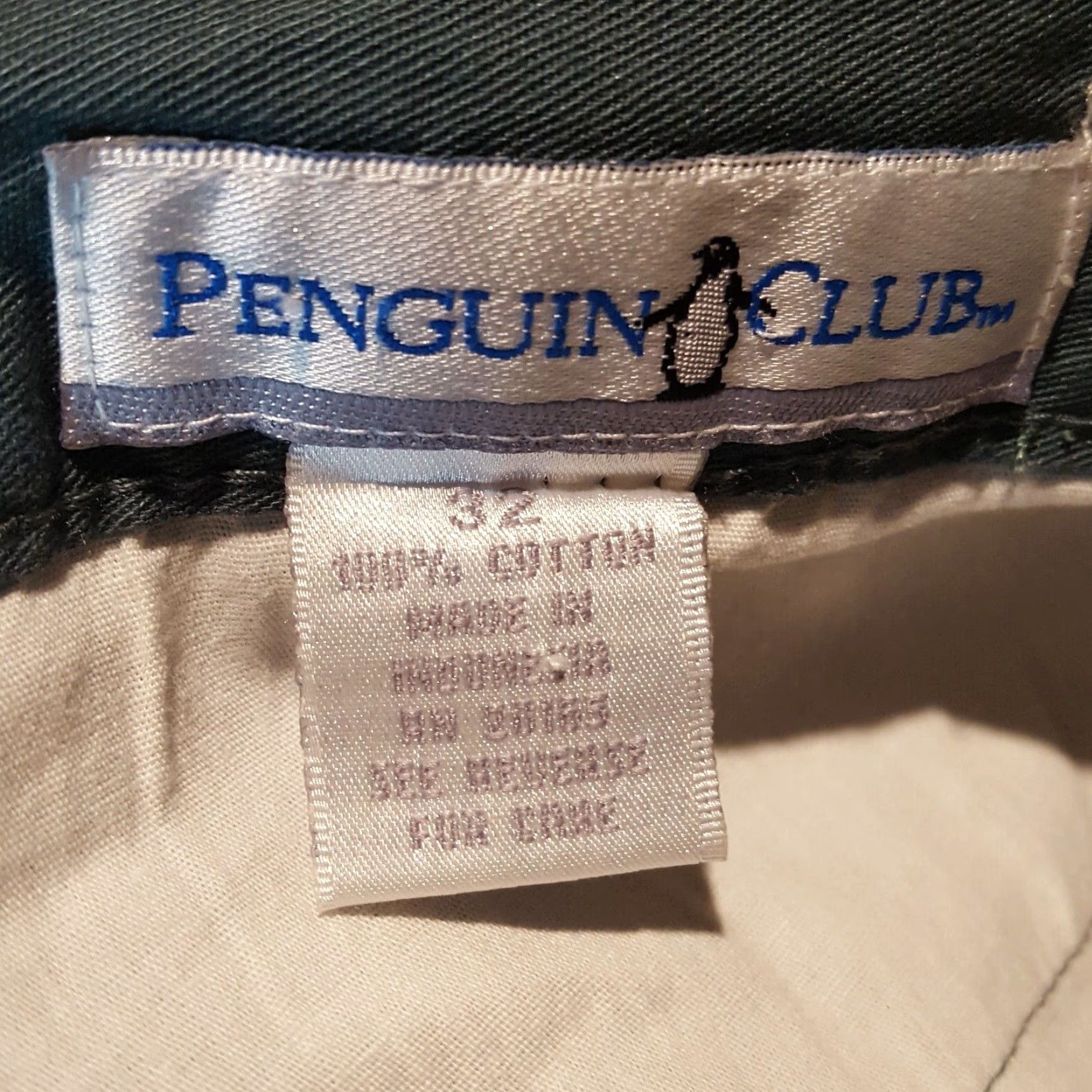Vintage Vintage Penguin Club Green Chinos Men’s Size 32 Relaxed Fit Cotton Pleated 5-Pocket Y2K Preppy Clothing Size US 32 / EU 48 - 7 Thumbnail