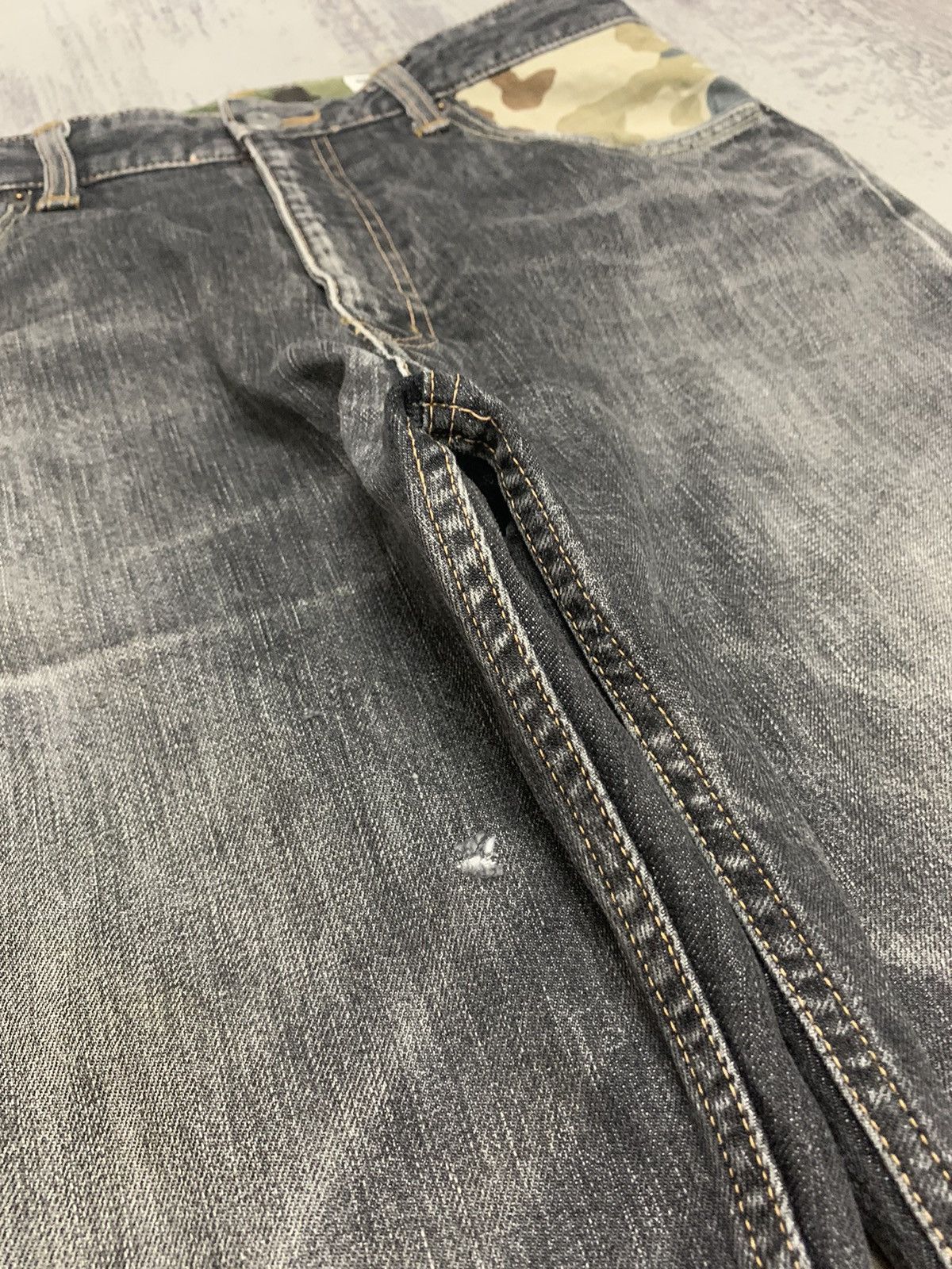 FDMTL JAPAN Fundamental Faded Baggy Jeans Size US 34 / EU 50 - 6 Thumbnail