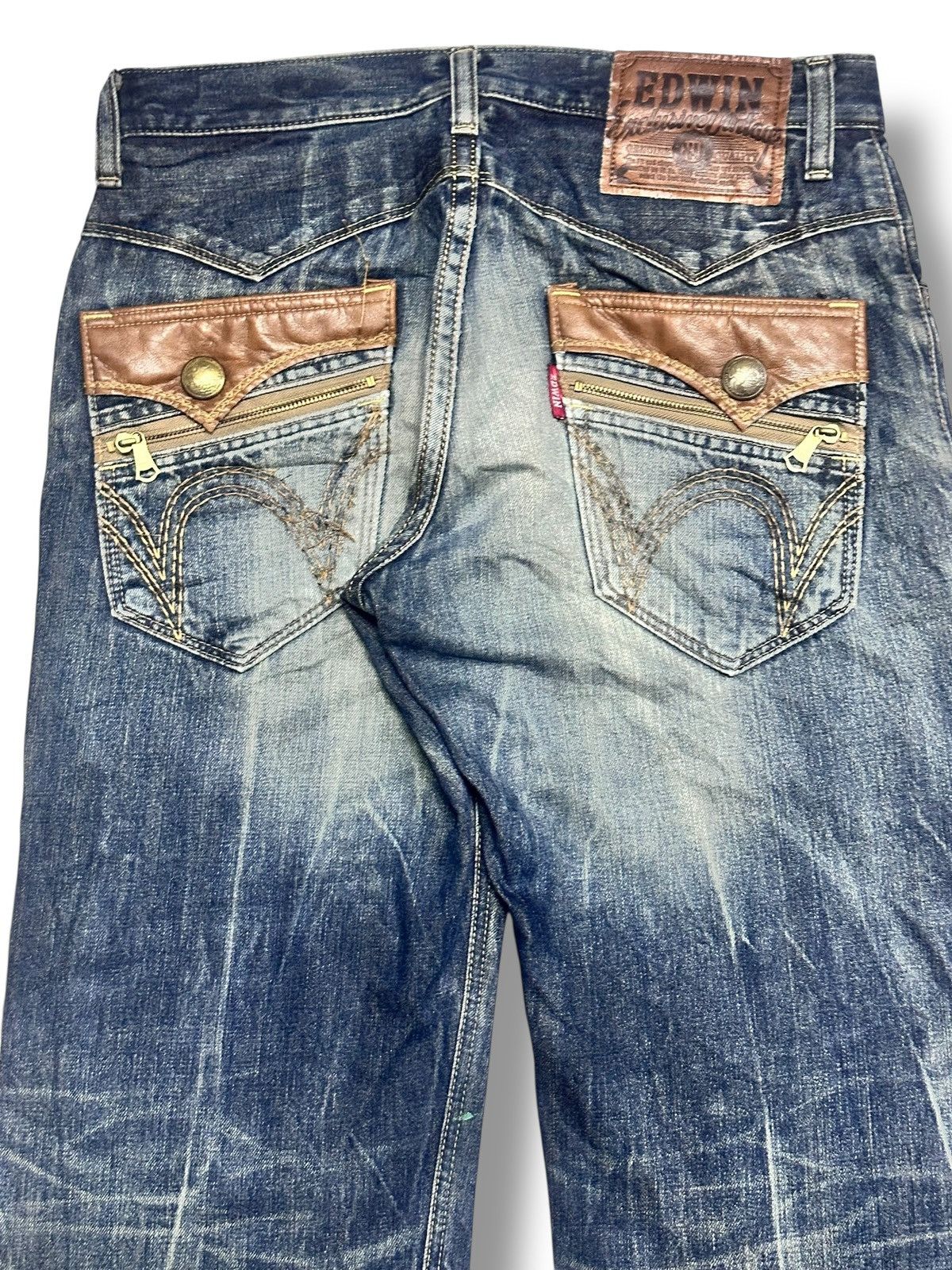 Edwin Edwin Exclusive Vintage Baggy Loose Distressed & Faded Wash Size US 34 / EU 50 - 6 Thumbnail