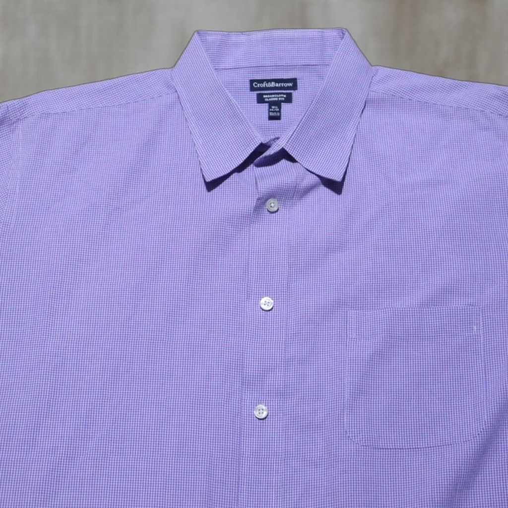 Croft & Barrow Croft & Barrow Shirt Button-Up Long Sleeve 2XL Purple Men Size US XXL / EU 58 / 5 - 1 Thumbnail