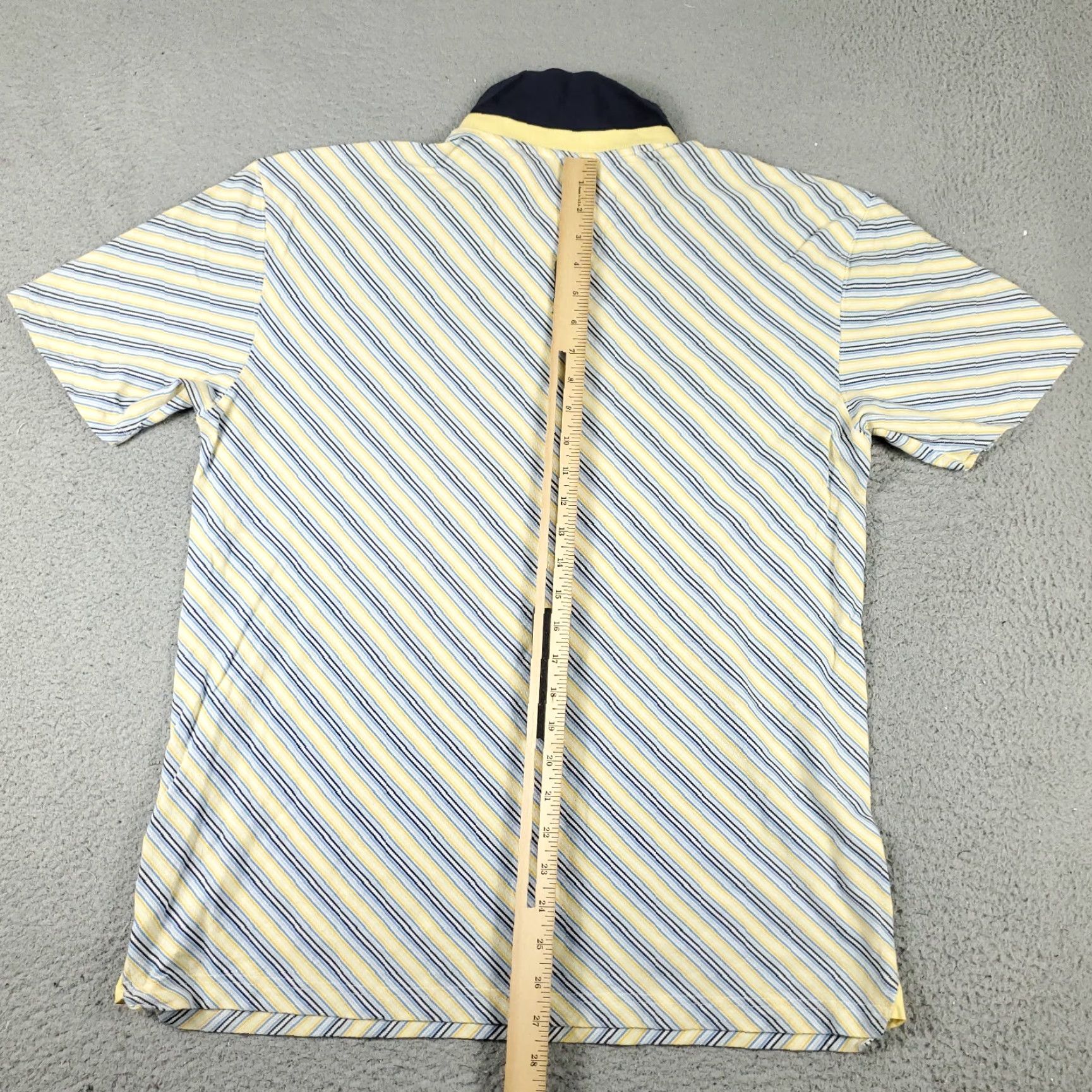 Tommy Hilfiger VINTAGE Tommy Hilfiger Polo Shirt Men L Blue Yellow Striped Casual Polo Shirt 100% Cotton Logo Sports Preppy Mens Size US L / EU 52-54 / 3 - 5 Thumbnail