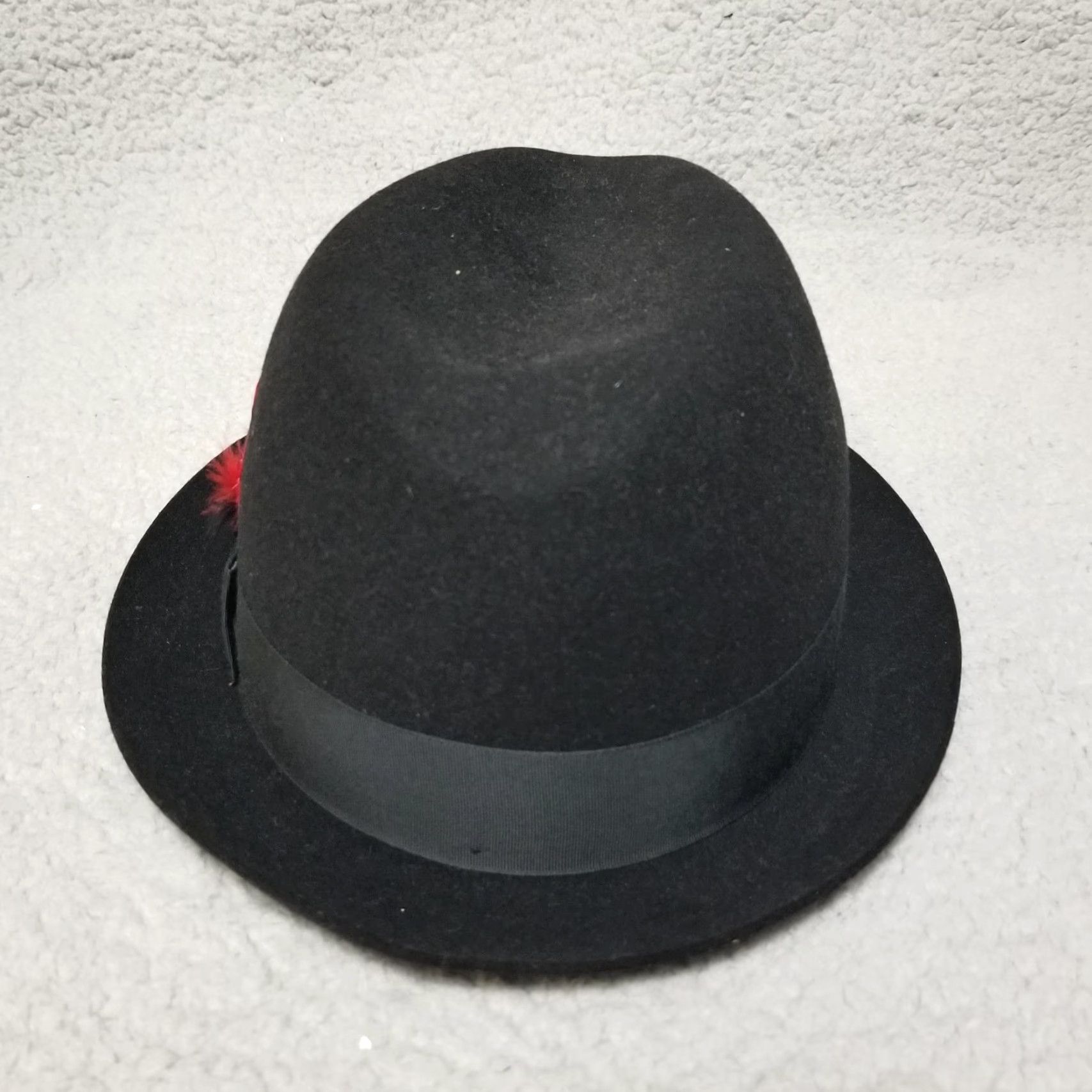 FELT VINTAGE Biltmore Fedora Hat Mens 7 1/2 Black Felt Satin Lined 1.5" Brim Made in Canada Size ONE SIZE - 3 Thumbnail