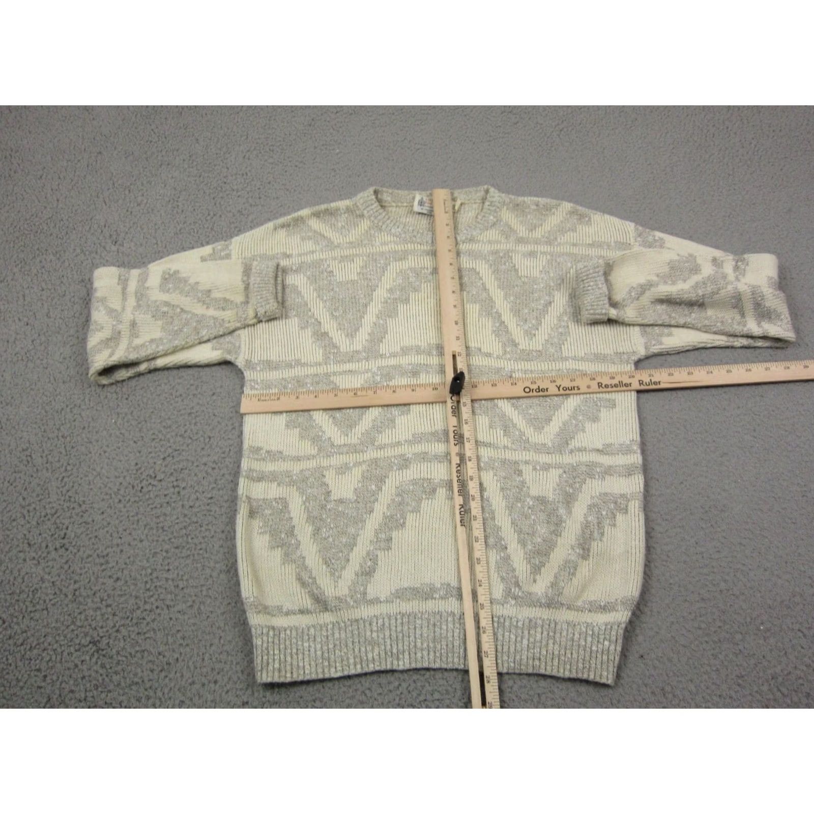 London Fog VINTAGE London Fog Sweater Mens Medium Creme Knit Diamond Classic Outdoor 80s Size US M / EU 48-50 / 2 - 6 Thumbnail