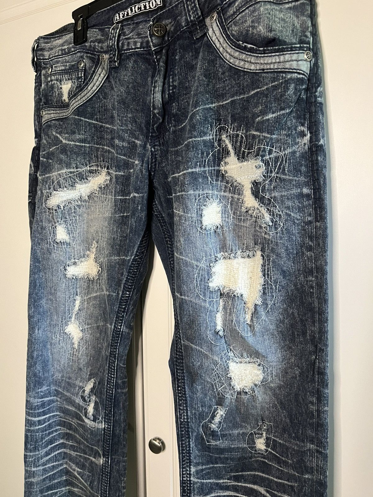 Affliction Y2K Affliction Distressed Cooper Straight Leg Jeans Size US 36 / EU 52 - 3 Thumbnail