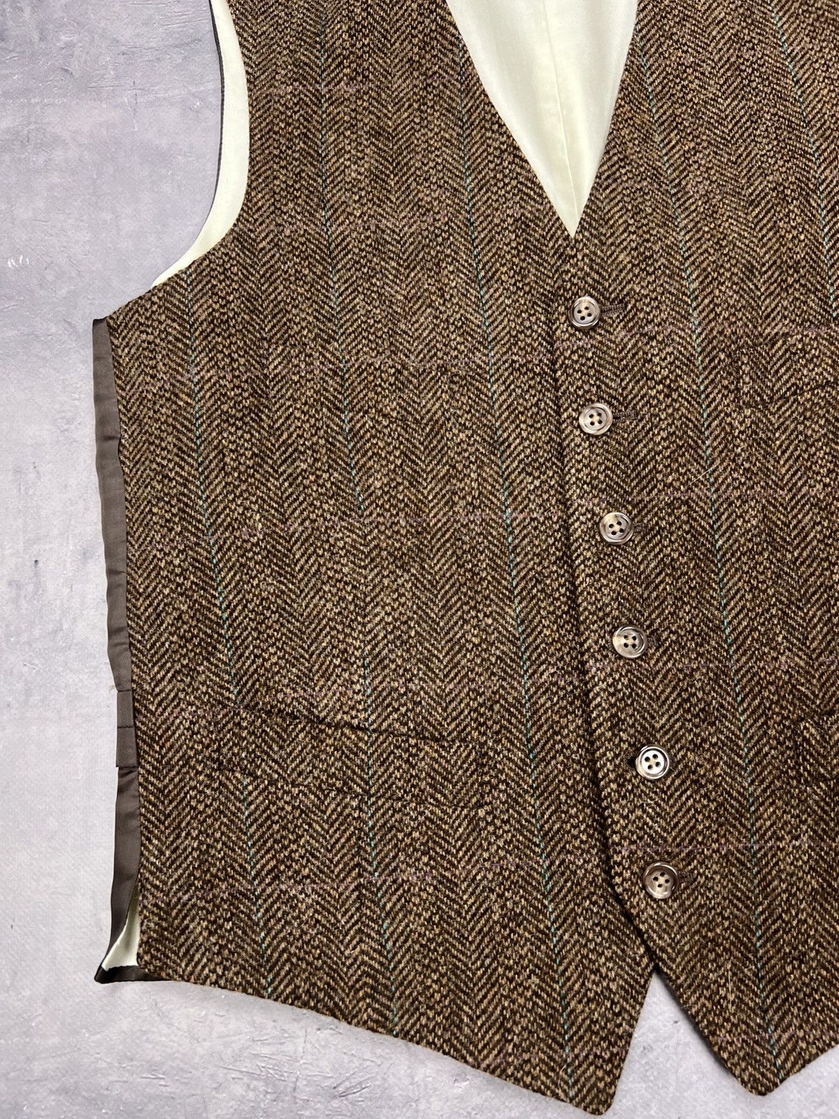 Polo Ralph Lauren Polo Ralph Lauren Vest Waistcoat Suit Herringbone Wool 38R Size 38R - 6 Thumbnail