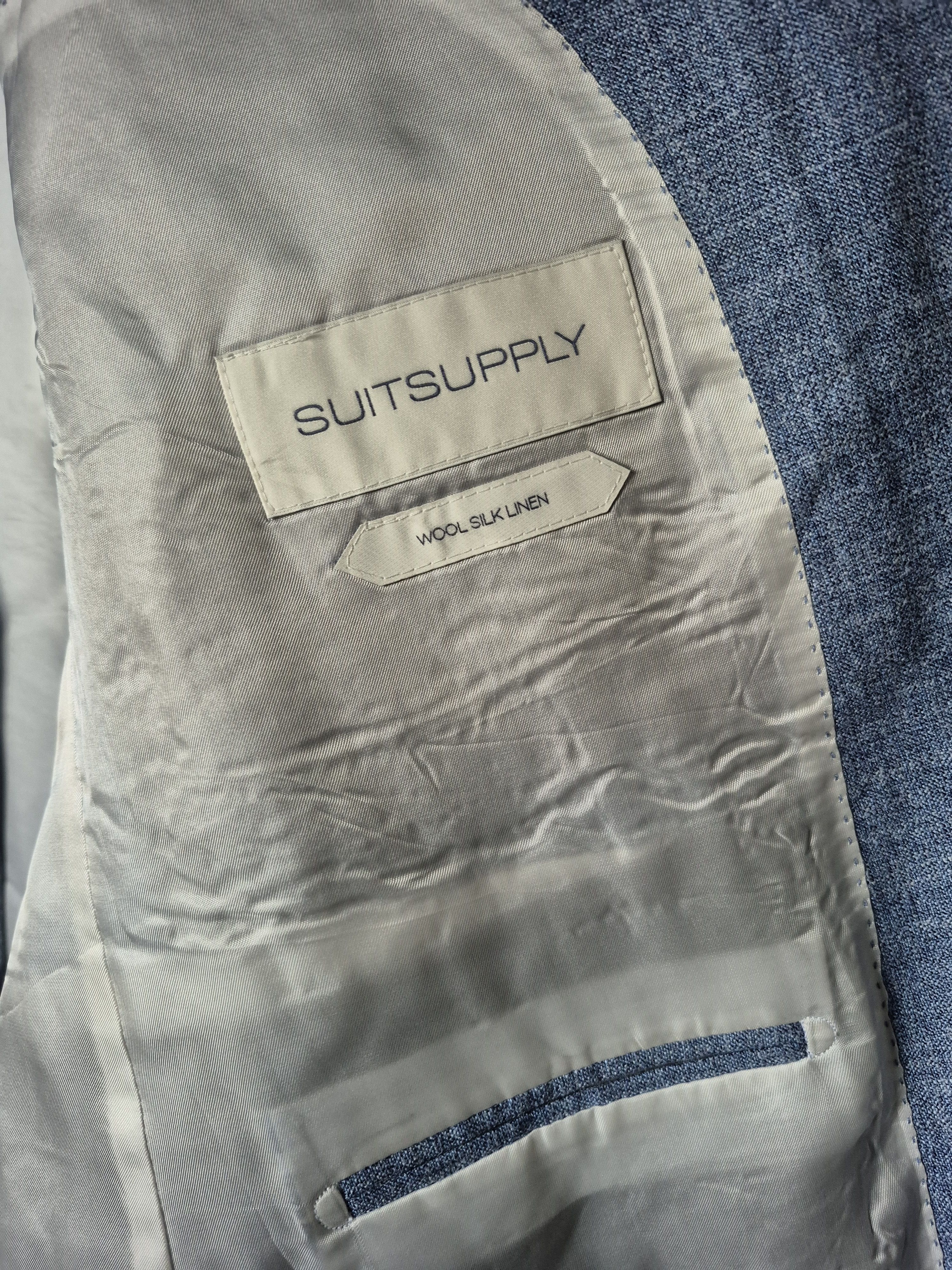 Suitsupply SUITSUPPLY Lazio Men's Suit Slim Blue Size EU 54 USA/UK44 Size 44R - 14 Thumbnail