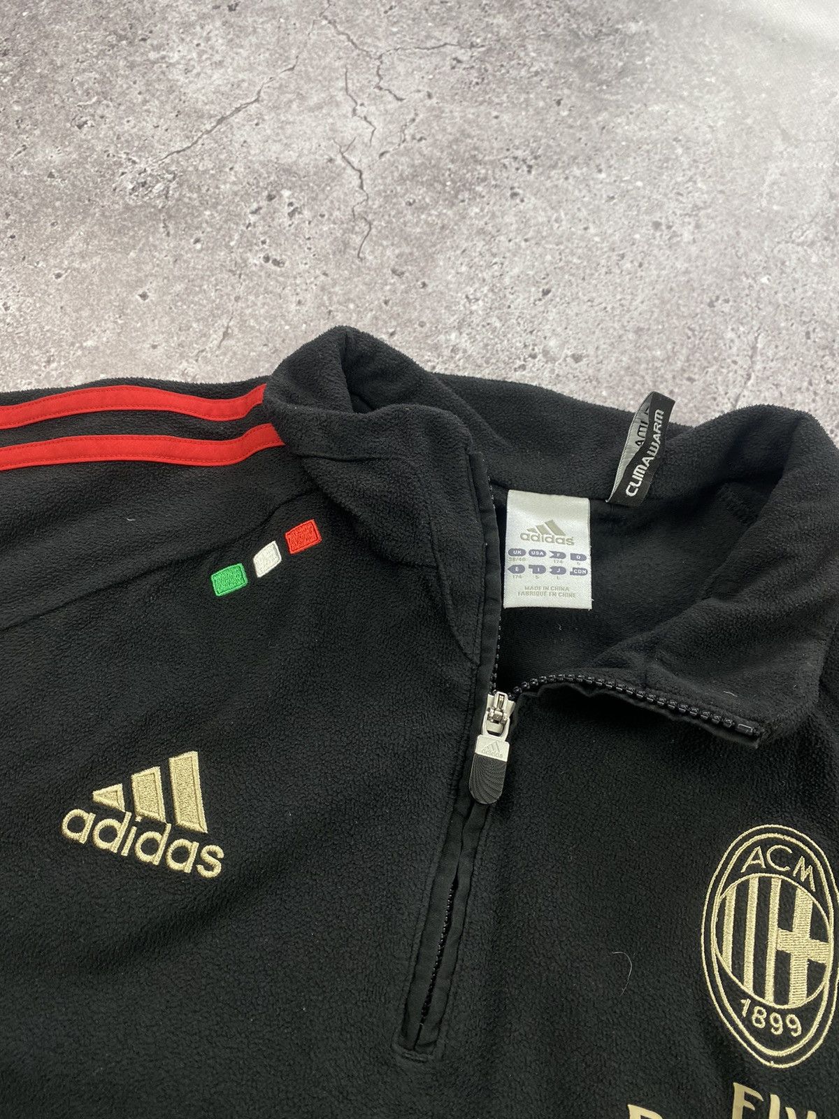 Adidas 💥 Vintage Adidas Ac Milan Halfzip Fleece Jacket Size US M / EU 48-50 / 2 - 8 Thumbnail