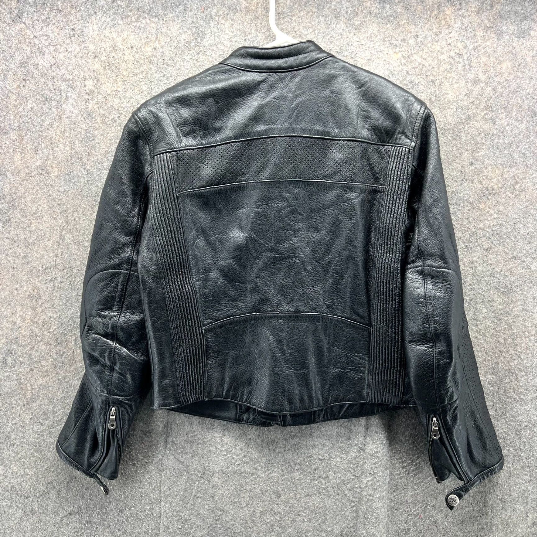 Harley Davidson VINTAGE Harley-Davidson Leather Jacket Womens Small Black 90s Size S / US 4 / IT 40 - 4 Thumbnail