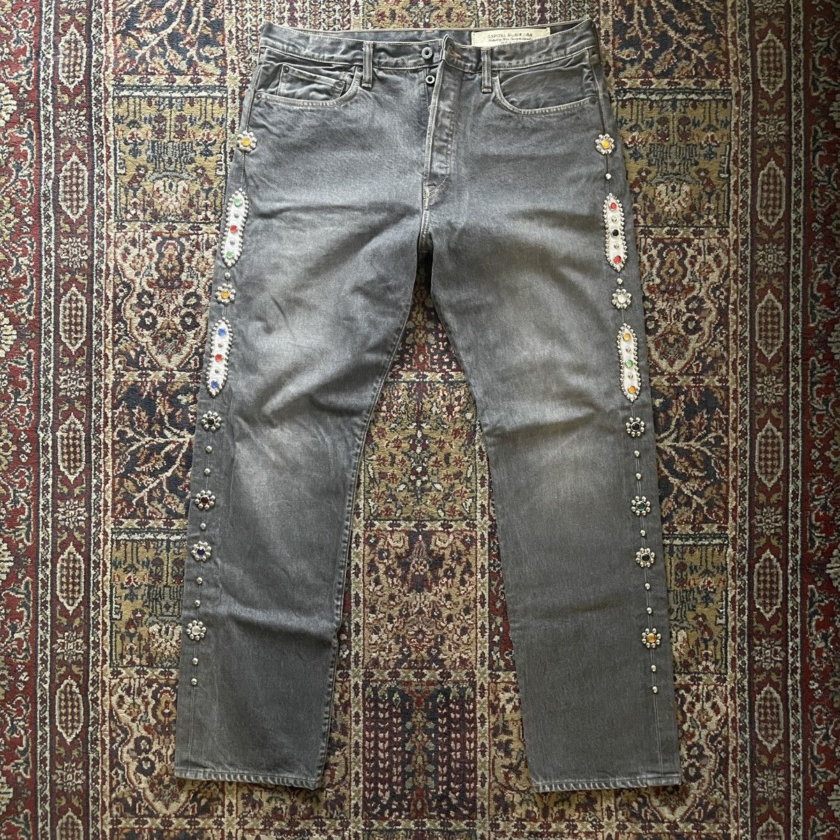 Kapital Kountry Kapital Kountry side Studs Gems Black Denim Jeans size 38 Size US 38 / EU 54 - 2 Thumbnail