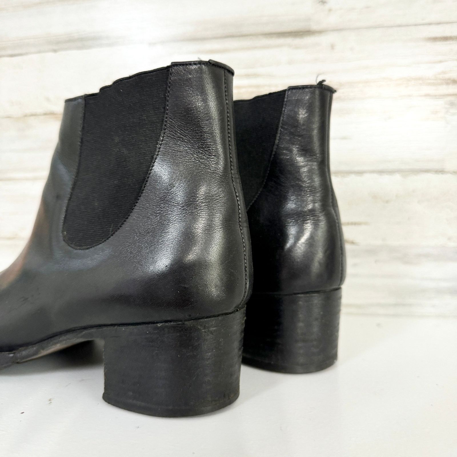 Other Fatta A Mano Leather Stretch Side Round Toe Ankle Booties 36 Size US 6 / IT 36 - 4 Thumbnail