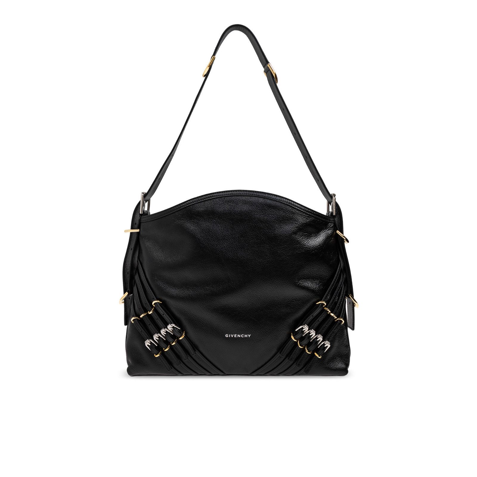 GIVENCHY Shopper Strappy Black Shiny Leather Shoulder Bag Ne