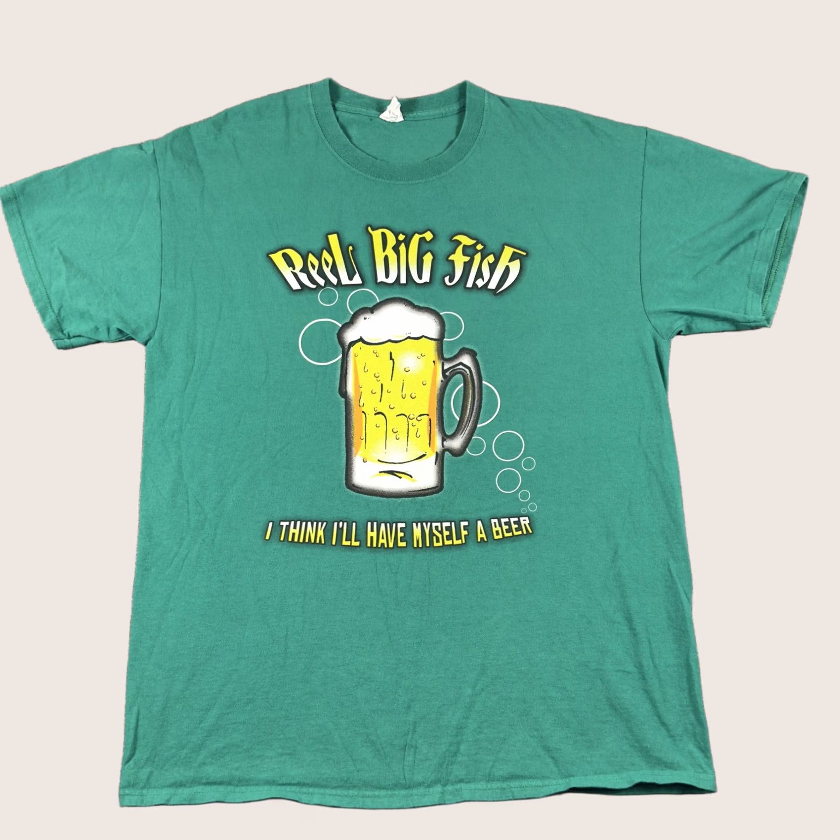 Anvil Reel Big Fish Shirt Mens Large Green I Think I'll Have A Beer Band Ska Anvil Size US L / EU 52-54 / 3 - 1 Thumbnail