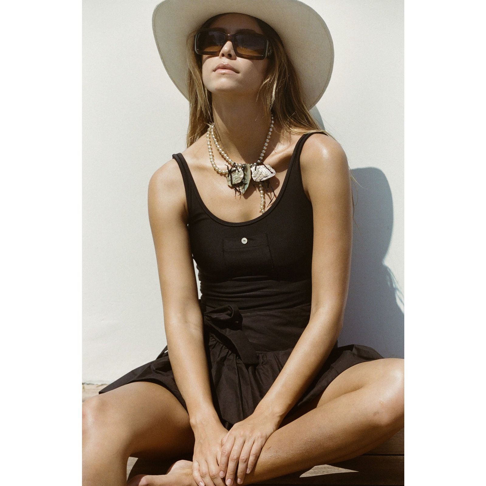 Free People NWT BABEN Doheny One Piece Button Swimsuit $185 MEDIUM B&W Size M / US 6-8 / IT 42-44 - 8 Thumbnail