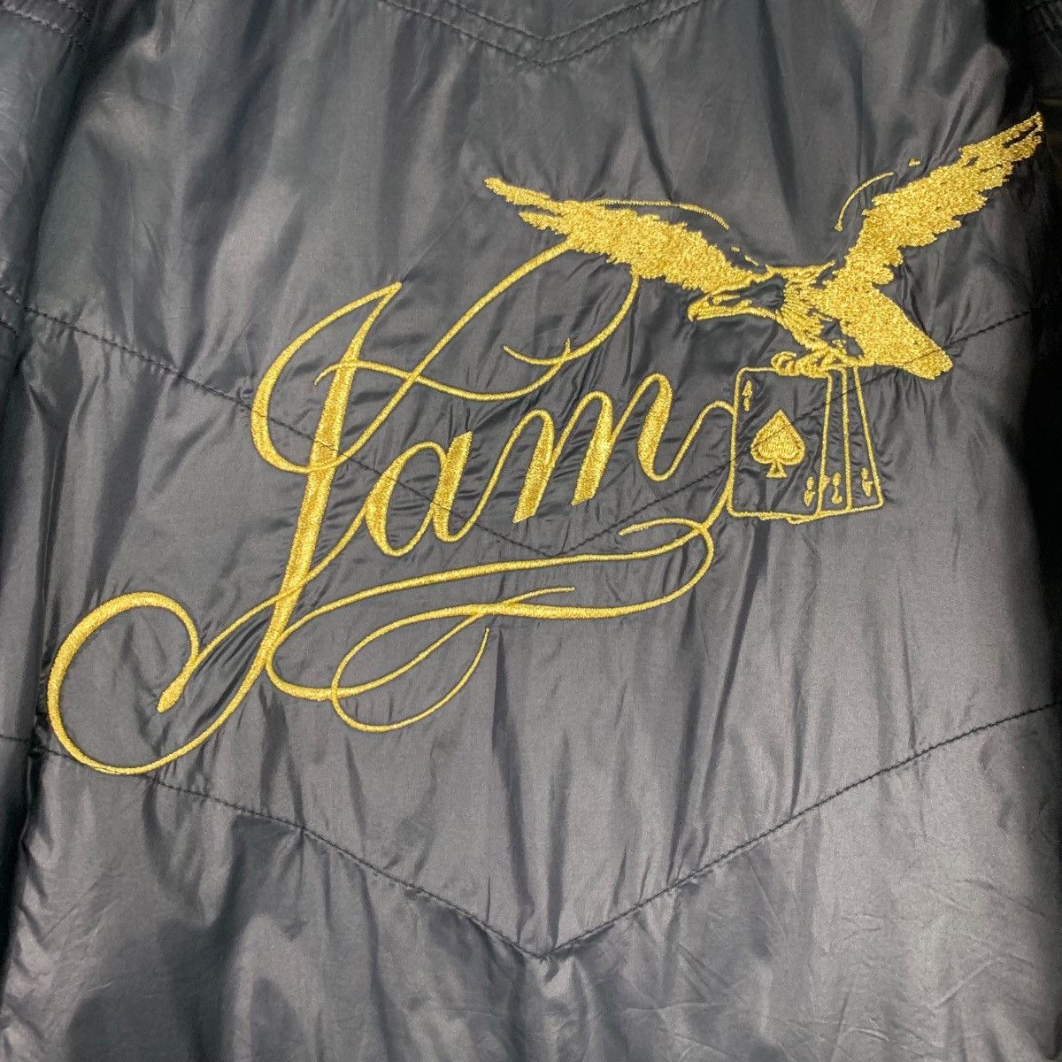 I Love Hand Jam Skulls Big Logo Button Jacket #1022-C46
