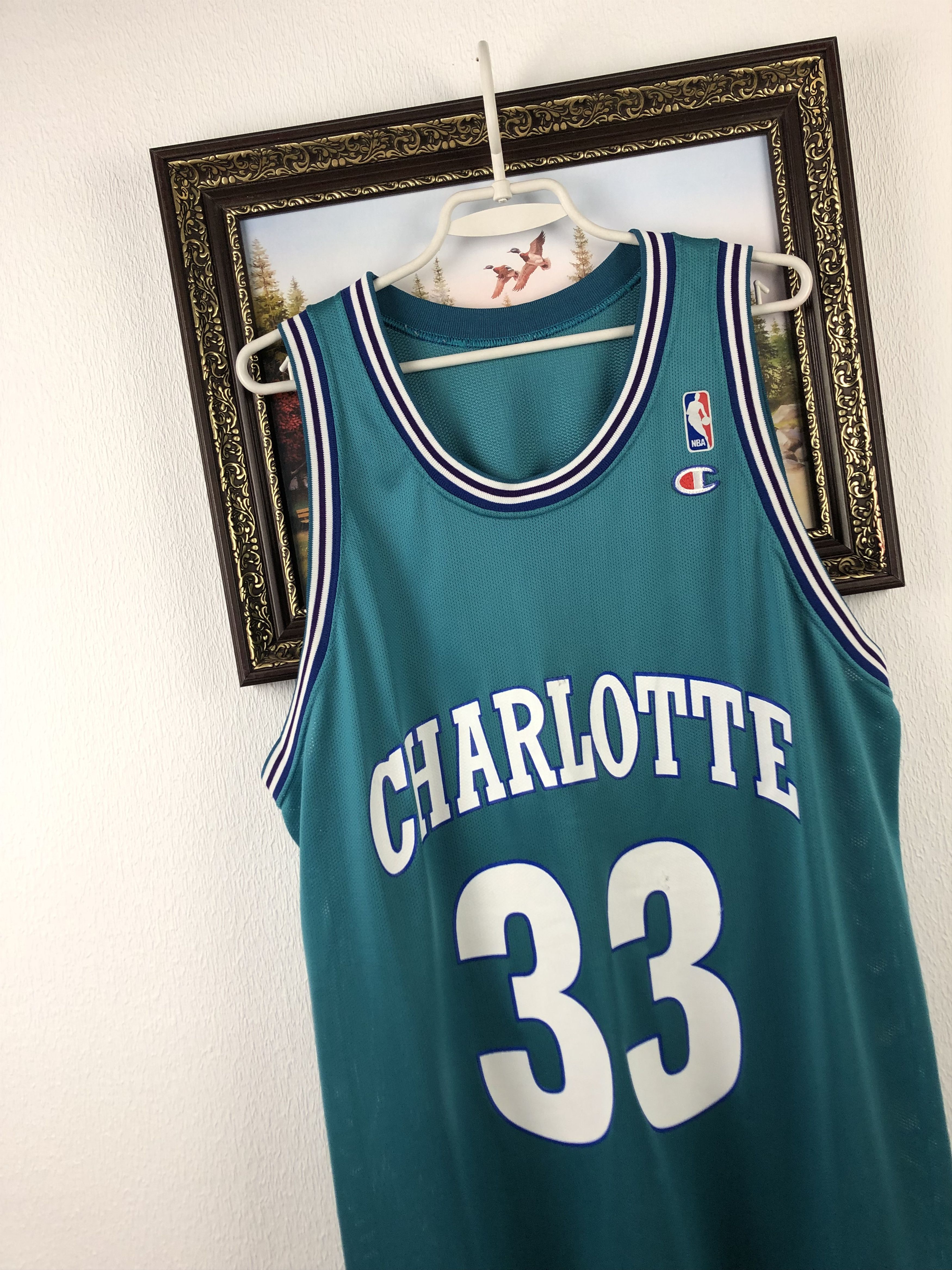 Champion Vintage Mourning Charlotte Hornets Jersey Champion Shirt Size US XL / EU 56 / 4 - 3 Thumbnail