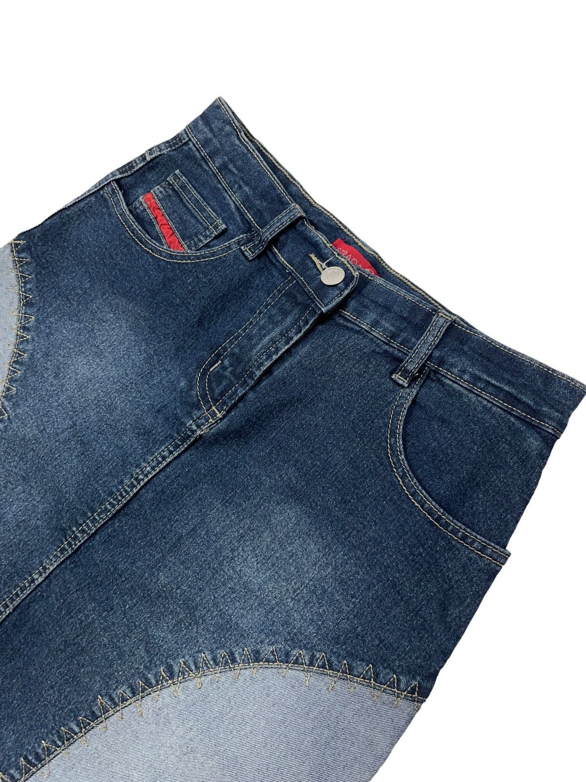 Japanese Brand × Vintage Vintage y2k Denim Midi Skirt Patchwork 90s Size 29" - 5 Thumbnail