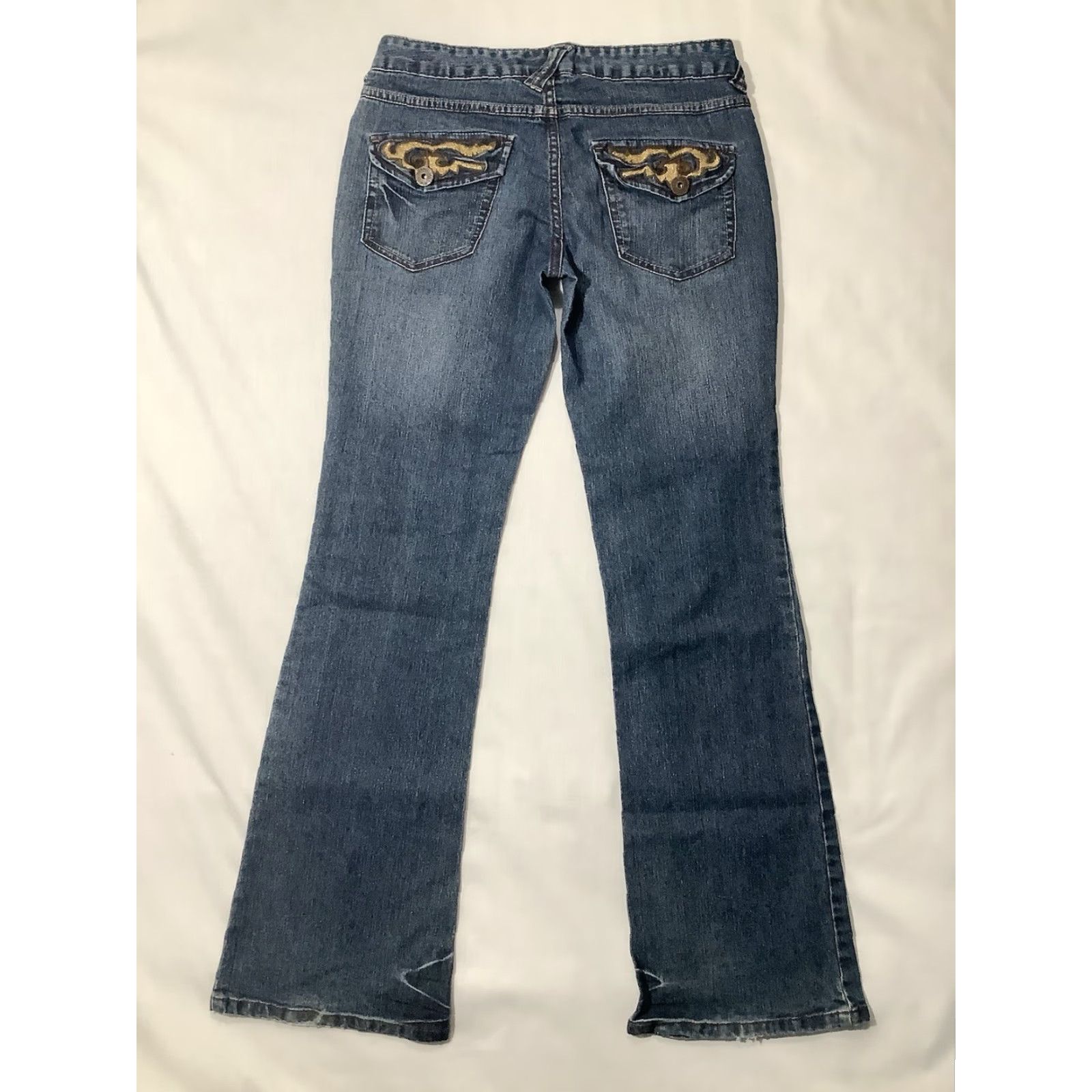 Vintage Bongo Jeans Blue Size 7 Regular Bootcut Womens Denim Embroidered Pockets Vintage Size 28" / US 6 / IT 42 - 2 Thumbnail