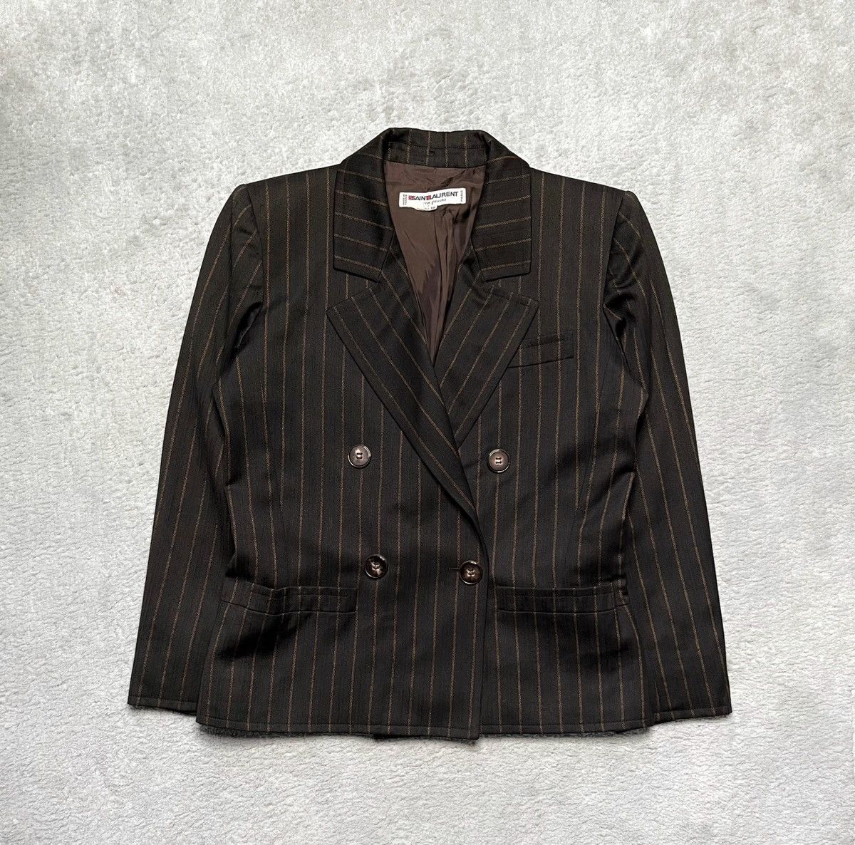 Saint Laurent Paris Grey Orange Striped Classic Luxury Blazer Saint Laurent Size M / US 6-8 / IT 42-44 - 1 Thumbnail