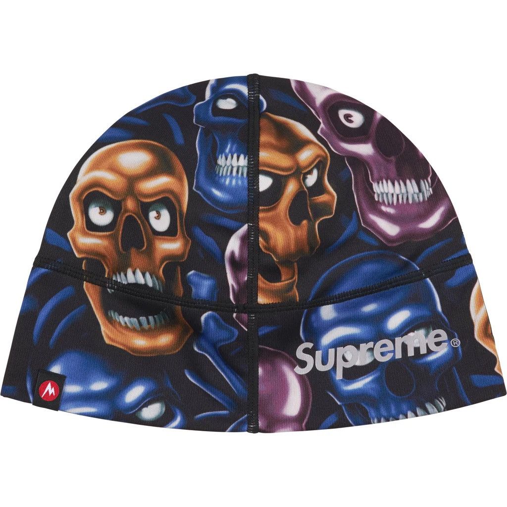 Supreme Supreme Slanted Gothic Outline Beanie White/Grey/Blue