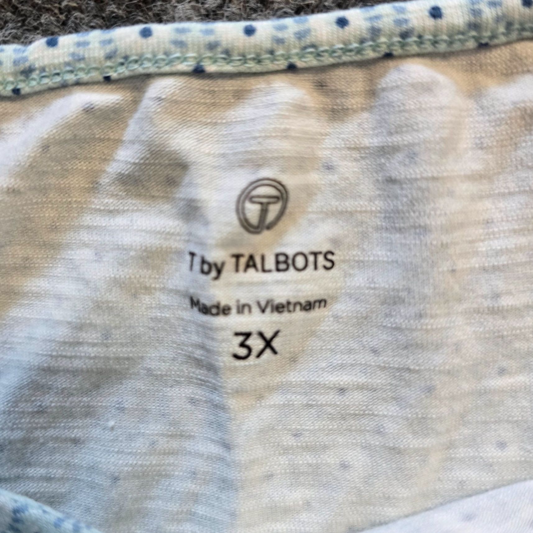 Talbots Talbots Top Womens 3X Green Dotted Short Sleeve Round Neck Stretchy Casual T-Shirt Womens Size XXL / US 16-18 / IT 52-54 - 4 Thumbnail
