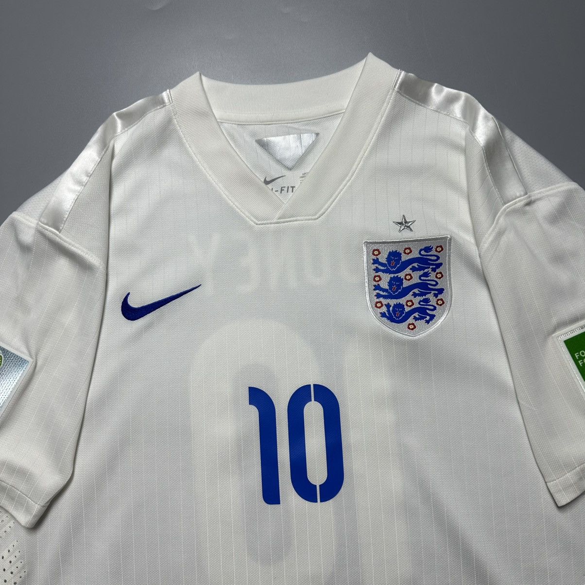 Vintage ENGLAND NIKE 2014 WORLD CUP FOOTBALL HOME JERSEY #10 ROONEY Size US XXL / EU 58 / 5 - 4 Thumbnail