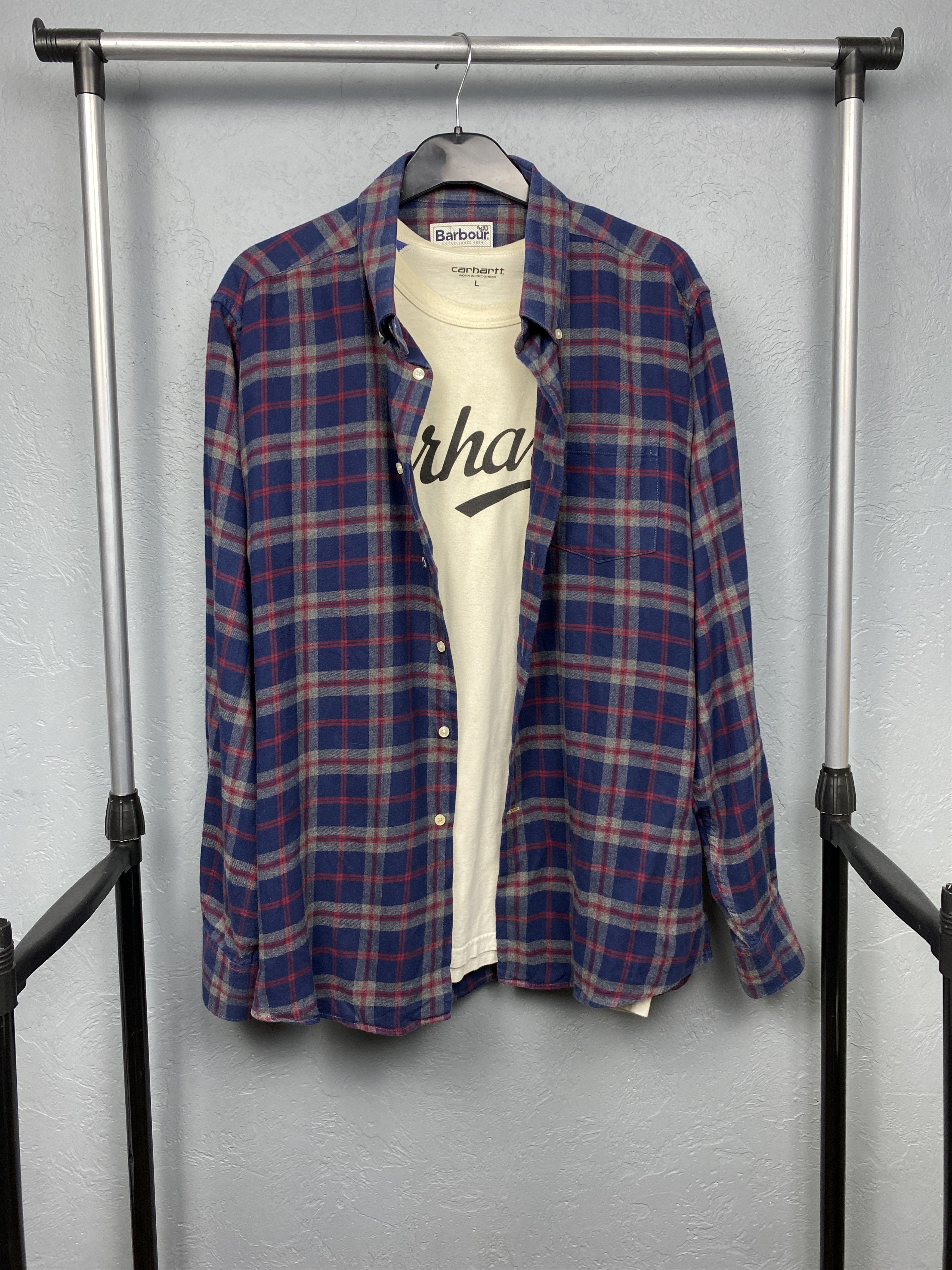 Barbour × Flannel Barbour Vintage Mens Flannel Plaid Shirt Size US XL / EU 56 / 4 - 1 Thumbnail