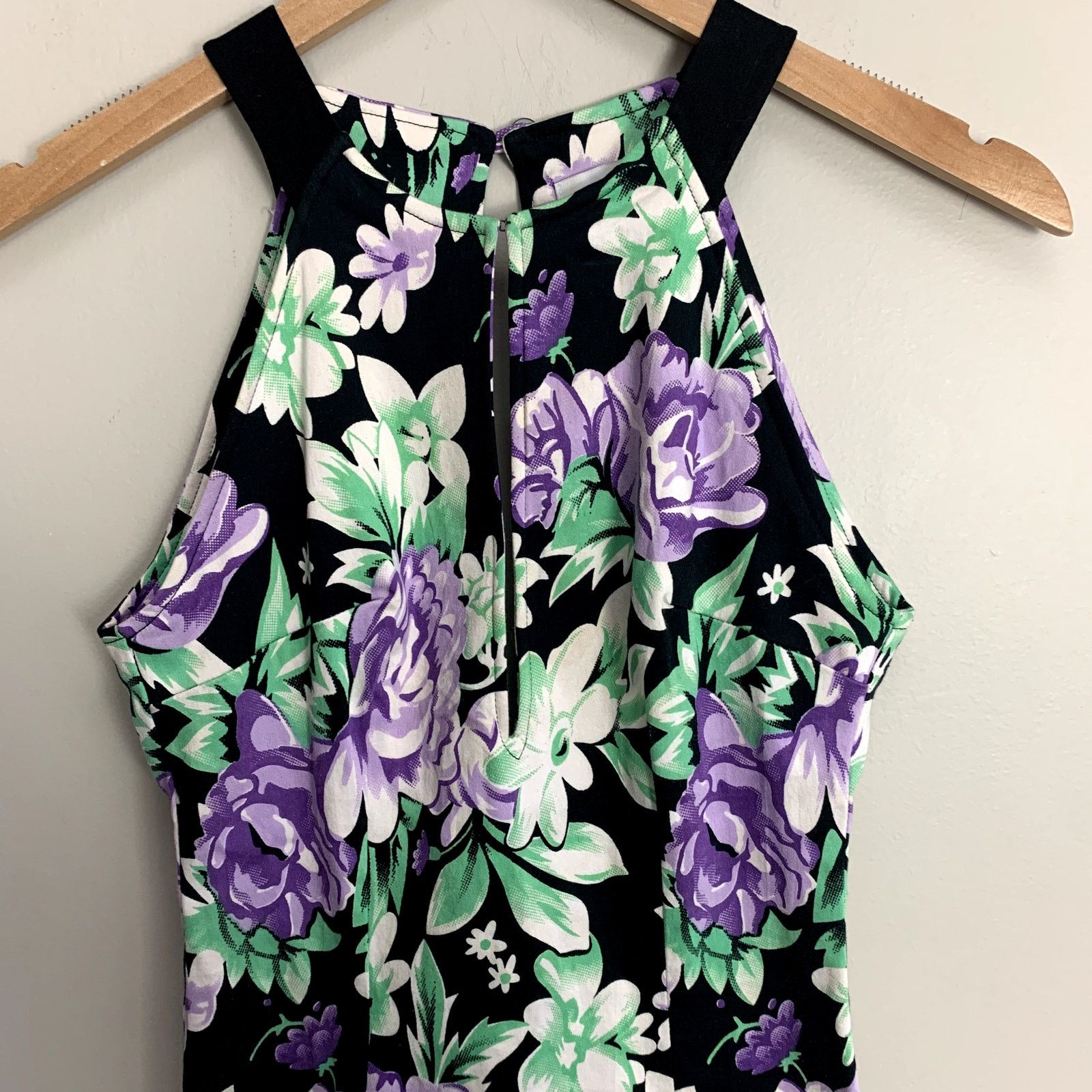 Other Maurie & Eve Floral Sheath Dress Purple Black Keyhole S Size S / US 4 / IT 40 - 4 Thumbnail