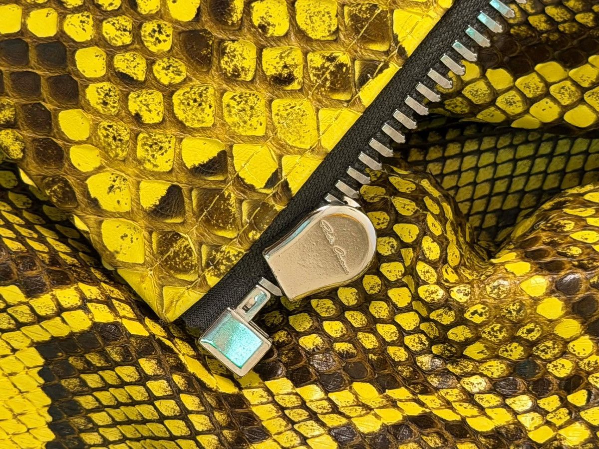 Rick Owens SS23 Rick Owens Python Leather Bomber Jacket in Lemon Yellow Size S / US 4 / IT 40 - 6 Thumbnail