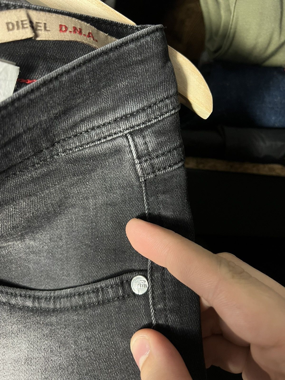 Diesel 👖 Diesel Denim Division Vintage Distressed Slim Jeans Size US 33 - 16 Thumbnail