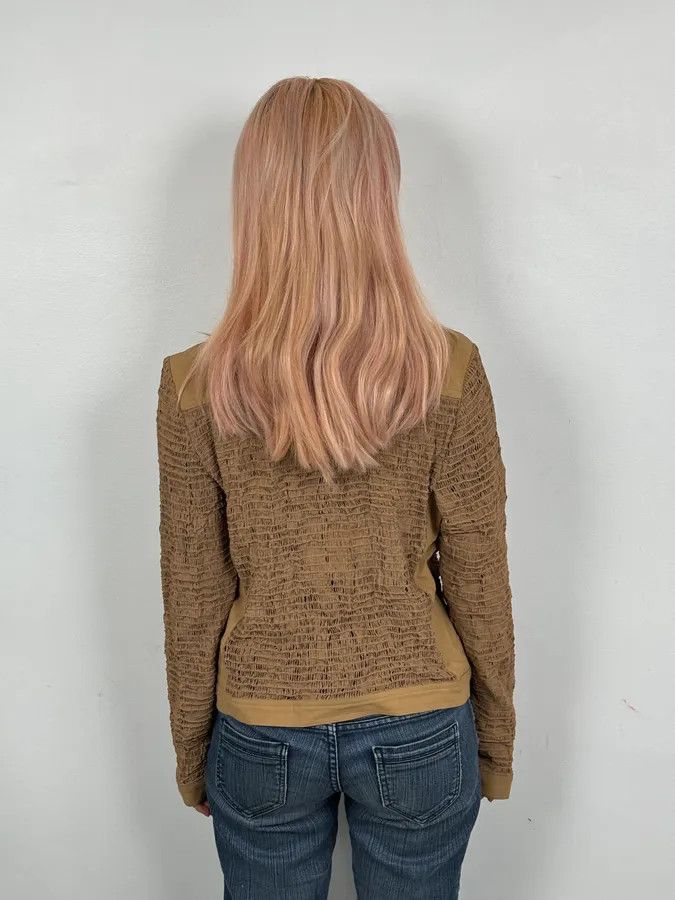 Vintage Plein Sud Beige Textured Net Fabric Jacket Size S / US 4 / IT 40 - 3 Thumbnail