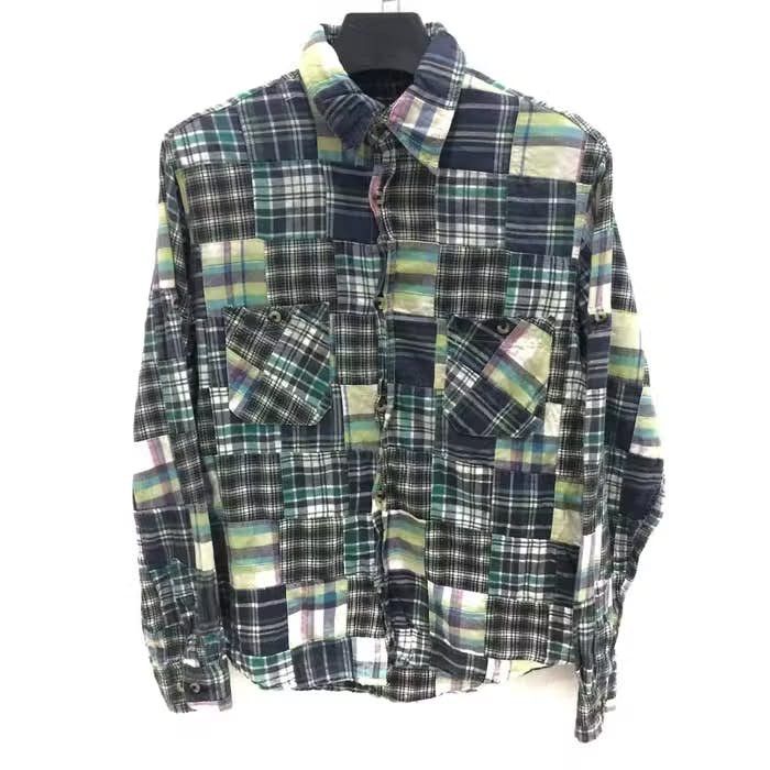 image of Kurt Cobain Jungle Storm Patchwork Fashion Shirt Button Up, Men's (Size Medium)