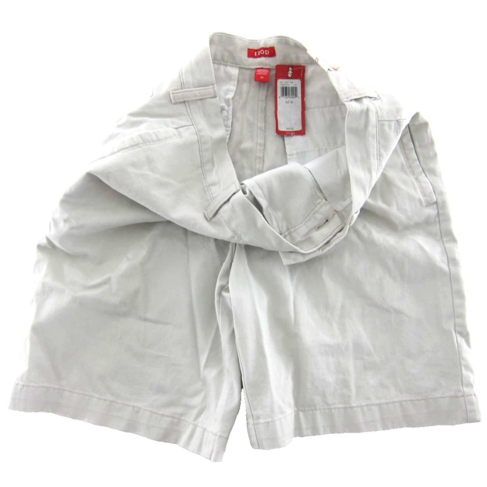 Izod IZOD Men Beige Flat Front Chino Shorts 32 NWT 100% Cotton Travel Pockets 4 Front Back 9.5" Inseam Size US 32 / EU 48 - 4 Thumbnail