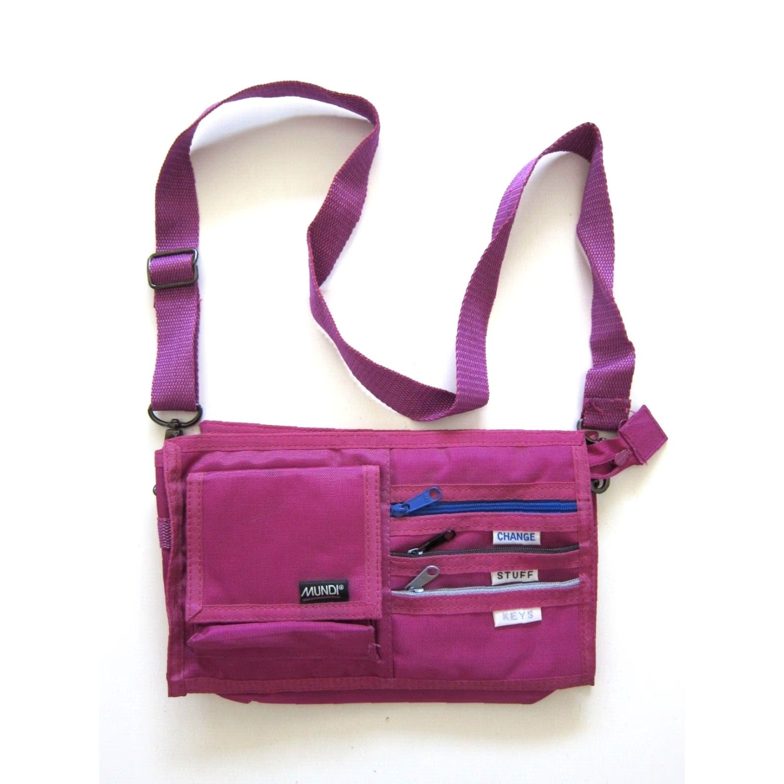 Vintage Mundi Small Pink Nylon Canvas Pocket Cargo Travel Satchel Crossbody Purse Size ONE SIZE - 6 Thumbnail