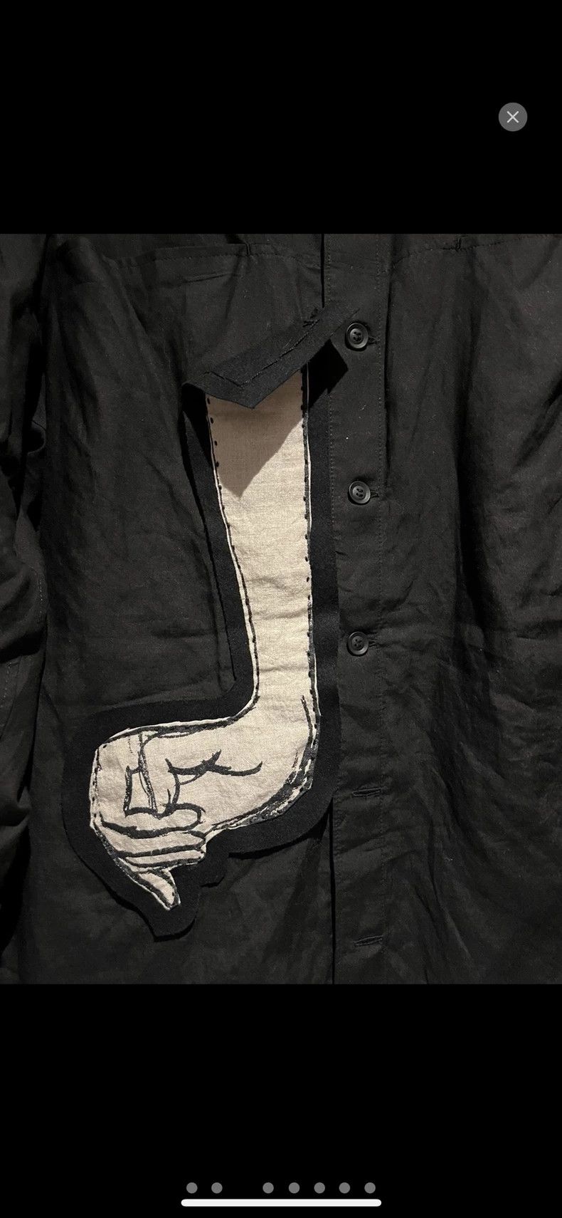 Yohji Yamamoto Yohji Yamamoto Heavy duty black "hand" applique ramie rayo Size US M / EU 48-50 / 2 - 2 Thumbnail