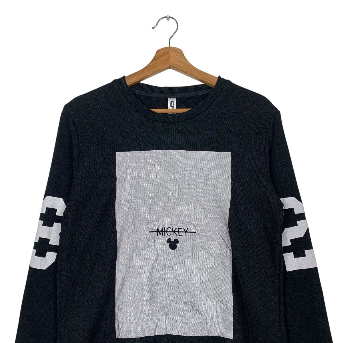 Japanese Brand Mickey Pure Black Crewneck Sweatshirt Size US M / EU 48-50 / 2 - 2 Thumbnail