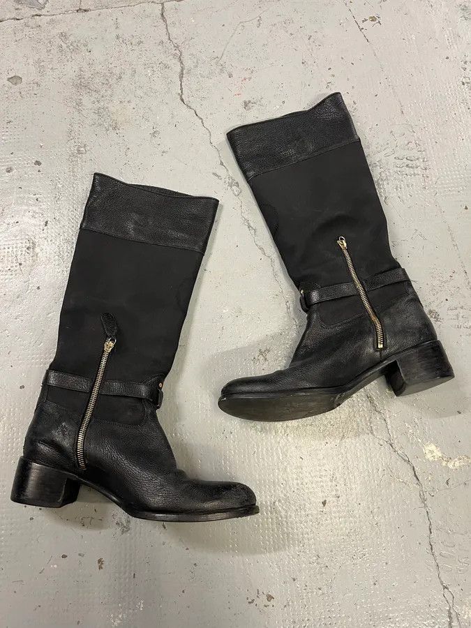 Prada 2010s Prada Black Leather Buckle Knee-High Boots Size US 9 / IT 39 - 3 Thumbnail