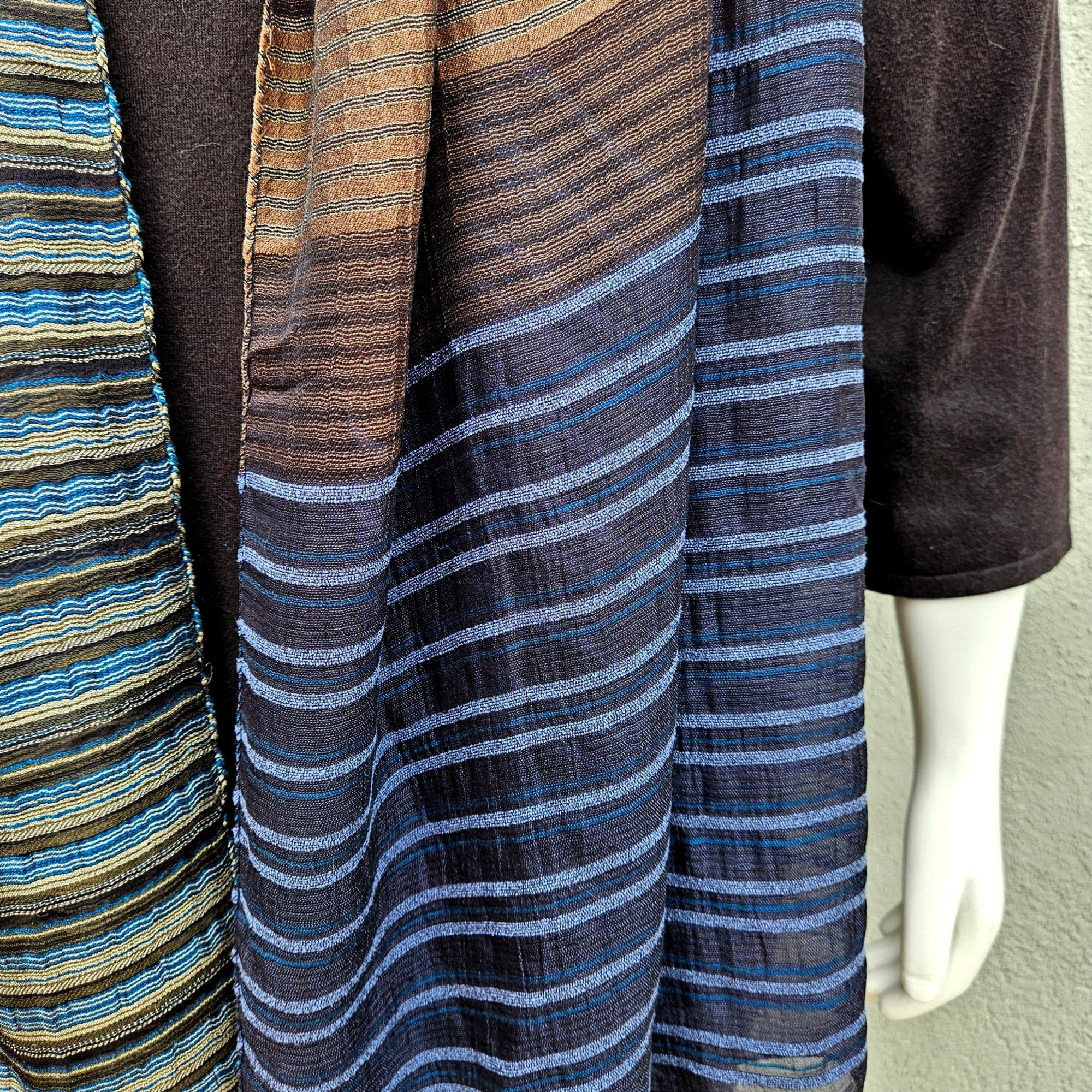 Etro Vintage Etro Milano 40% Silk Woven Stripe Shawl 26 x 80" Size ONE SIZE - 17 Thumbnail