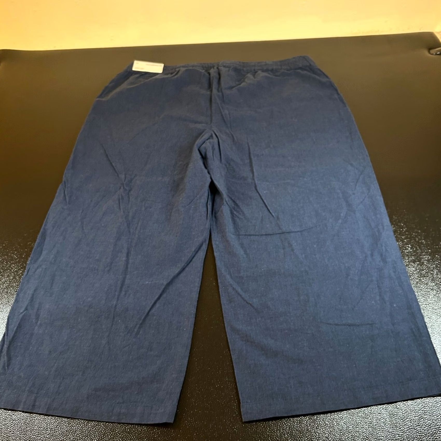 Liz Claiborne Liz Claiborne Pants Wide-Leg Crop Lounge Drawstring Blue Womens 0X 44x26" NWT Size 40" / US 18 - 4 Thumbnail