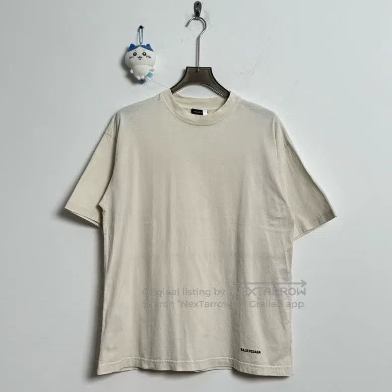 Balenciaga Balenciaga White Hem Letter Embroidered Logo Short Sleeve Size US XS / EU 42 / 0 - 1 Thumbnail