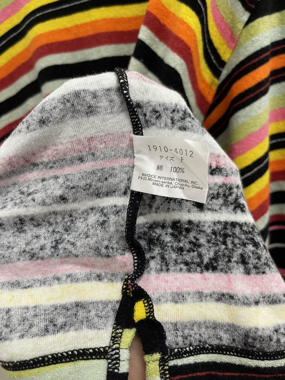 Japanese Brand Invoice Disco Stripe Wool L/S Shirt Size US XL / EU 56 / 4 - 13 Thumbnail