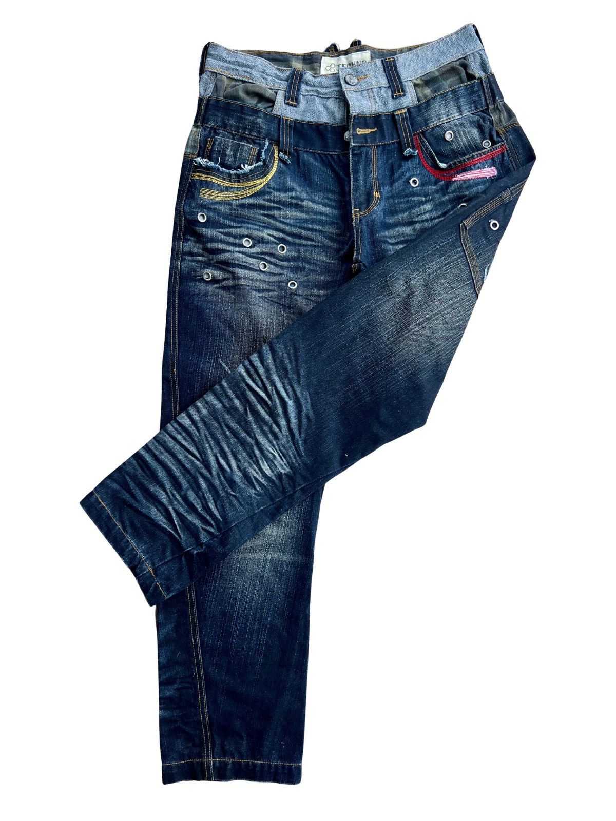 Vintage Y2K Archive Patchwork Distressed Denim Jeans Japanese Style Size US 32 / EU 48 - 2 Thumbnail