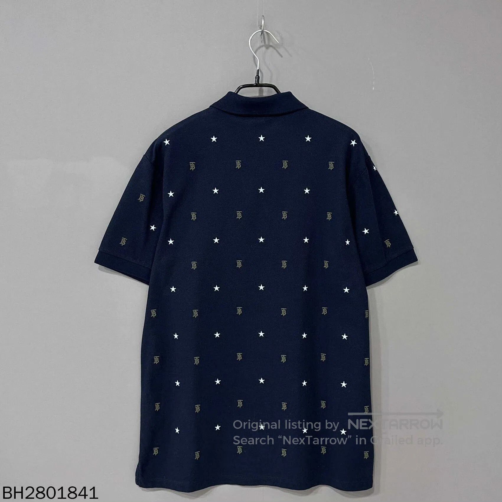 Burberry navy embroidered logo polo shirt by Burberry. Size US M / EU 48-50 / 2 - 2 Thumbnail