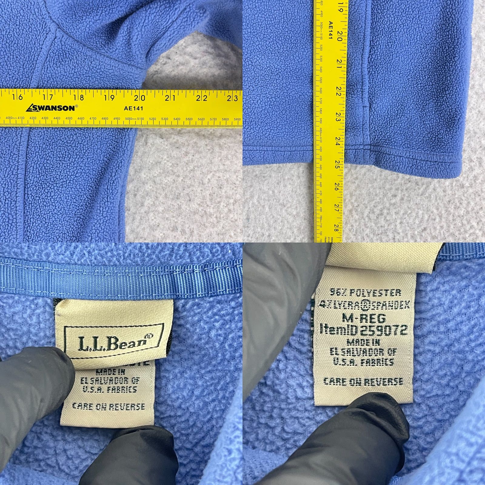 Vintage L.L. Bean Blue Fleece Full Zip Sweater Womens Long Sleeve Mock Neck Size Medium Regular Size M / US 6-8 / IT 42-44 - 8 Thumbnail