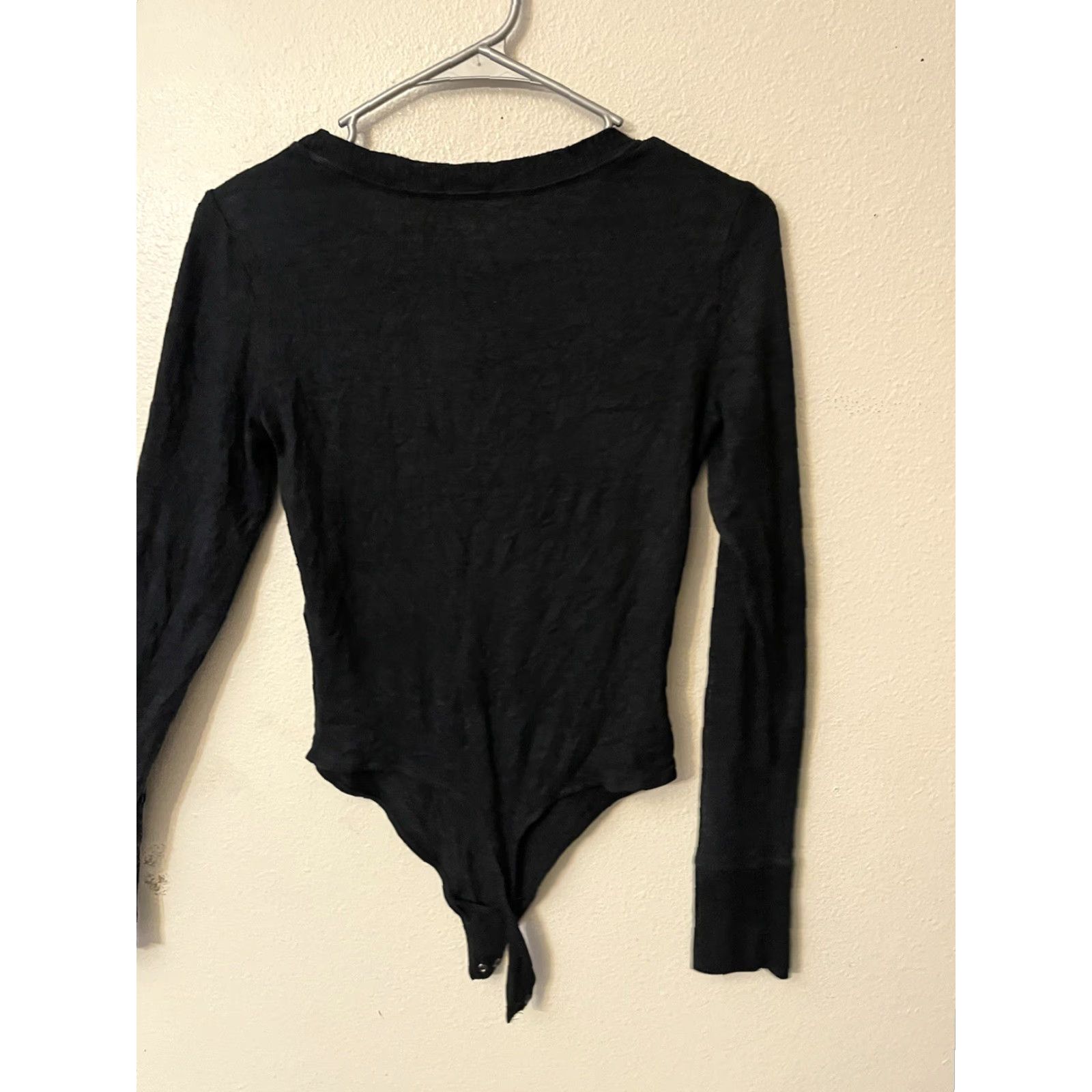 Abercrombie & Fitch Abercrombie & Fitch Bodysuit Small Black Long Sleeve Crew Neck Women Regular Size S Bohemian Basic All Seasons Stretch Breathable Vintage: No Size S / US 4 / IT 40 - 3 Thumbnail