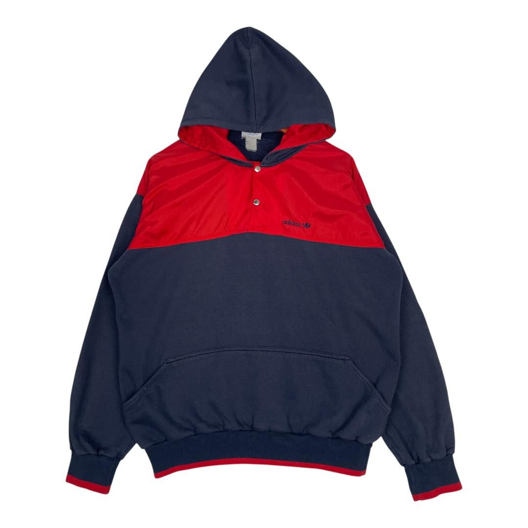 Adidas Rare Adidas Colour Block-Two Type Fabric-Snap Button Hoodie Size US L / EU 52-54 / 3 - 1 Thumbnail