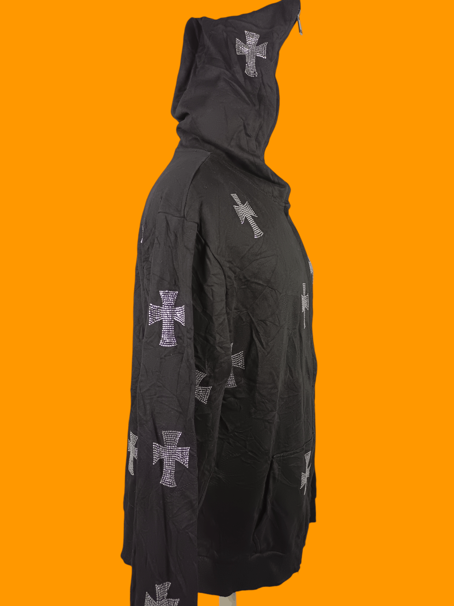 Hysteric Glamour × If Six Was Nine × Japanese Brand Y2K Hoodie Rhinestone Cross Zip Up Style Size US XL / EU 56 / 4 - 3 Thumbnail