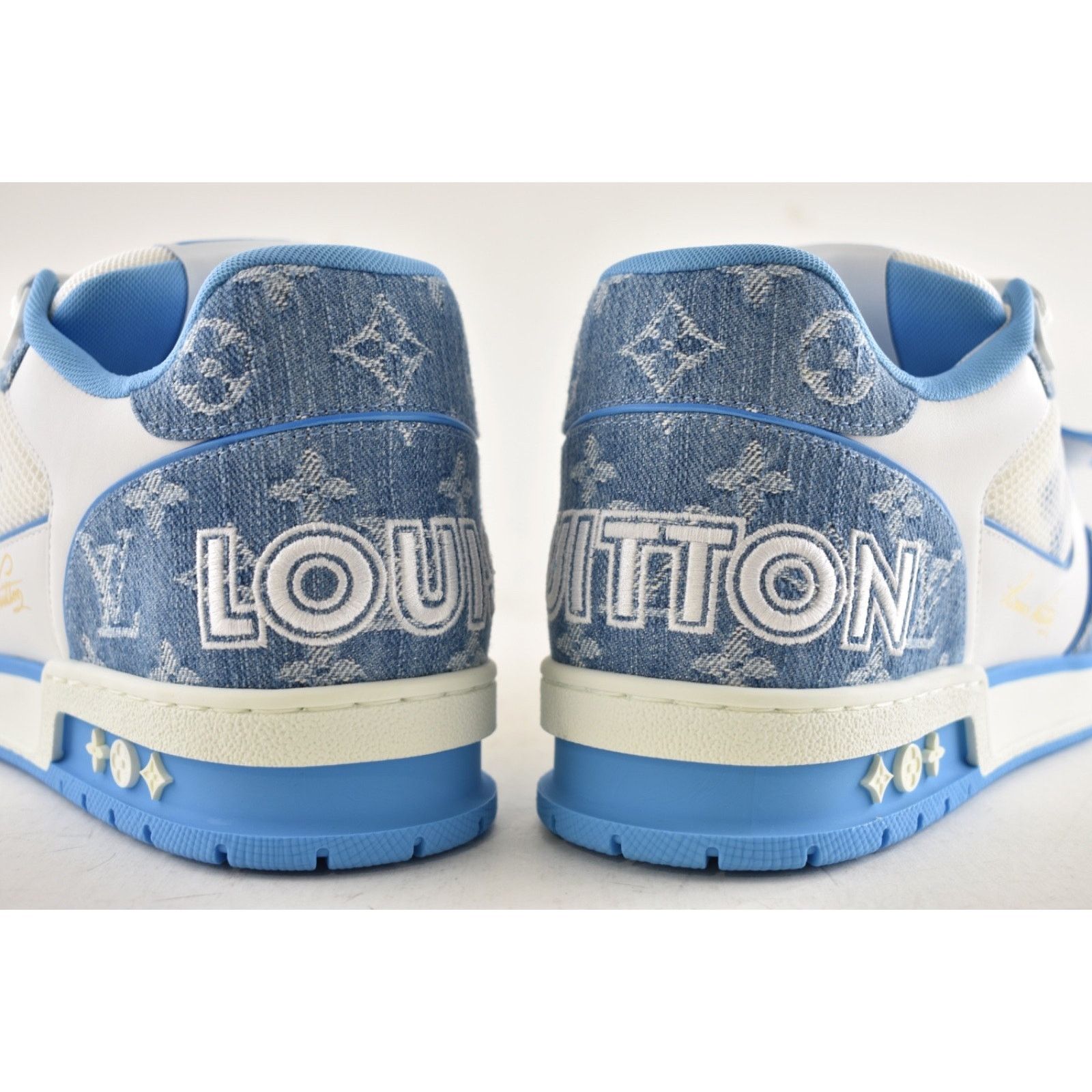 Louis Vuitton Louis Vuitton Denim Blue Monogram White LV Low Top Size US 10 / EU 43 - 18 Thumbnail