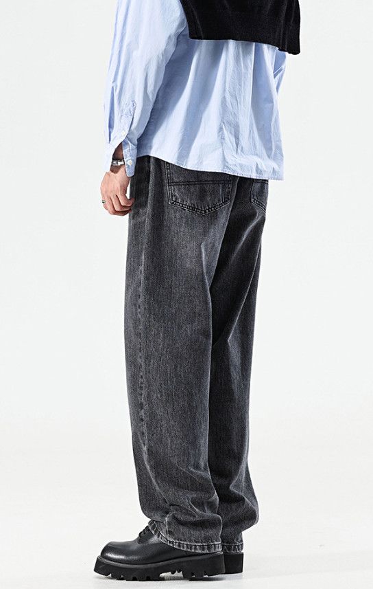 Japanese Brand Men's trendy retro washed loose wide-leg jeans Size US 32 / EU 48 - 4 Thumbnail