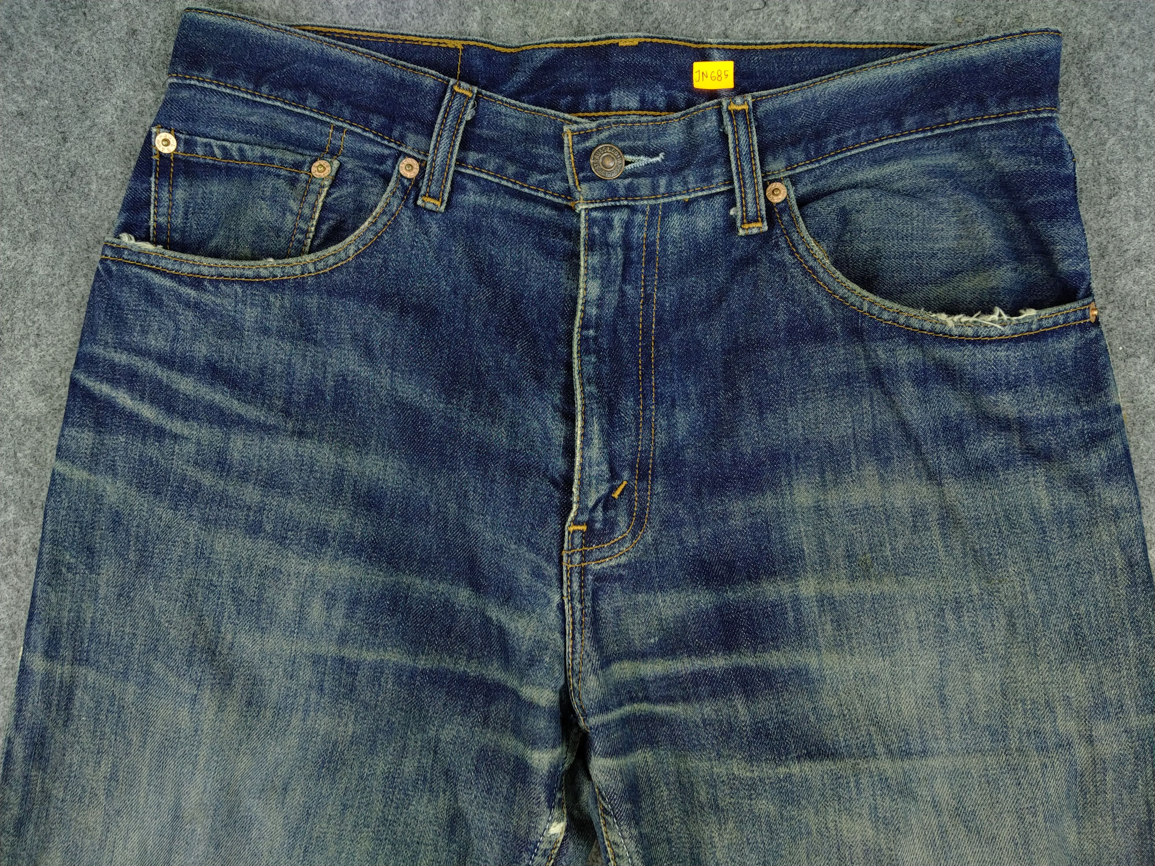 Levi's 90s Dirty Blue Vintage Levi's 506 Denim 33 x 30.5 -JN685 Size US 33 - 3 Thumbnail
