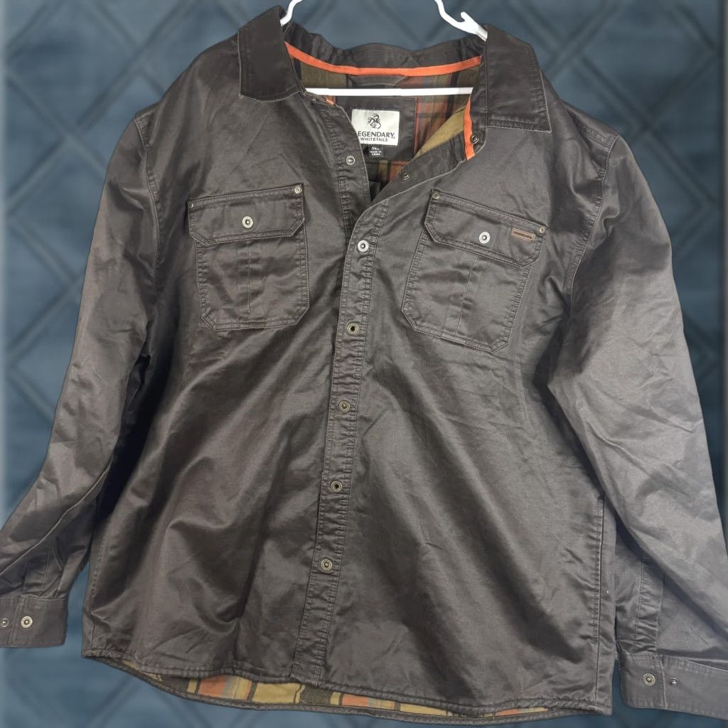 Vintage Legendary Whitetails Journeyman Shirt Jacket 6723 Mens 3XL Waxed Canvas Shacket Brown with Plaid Lined Pockets Waxed Shirt Jacket Size US XXL / EU 58 / 5 - 1 Thumbnail